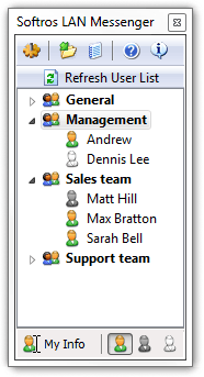 Softros LAN messenger main window screenshot